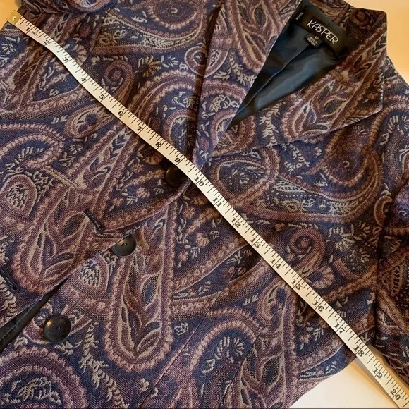 paisley brocade jacquard jacket hourglass blazer jewel toned workwear to evening - Picture 6 of 6